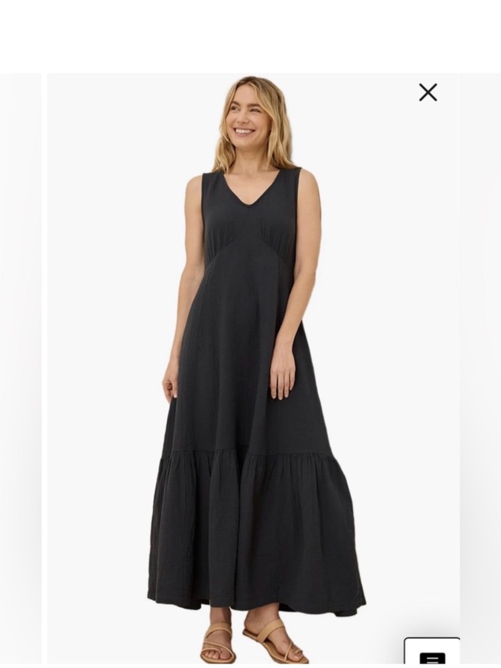 Pact Beach to Brunch maxi dress size Small in Charcoal NWOT